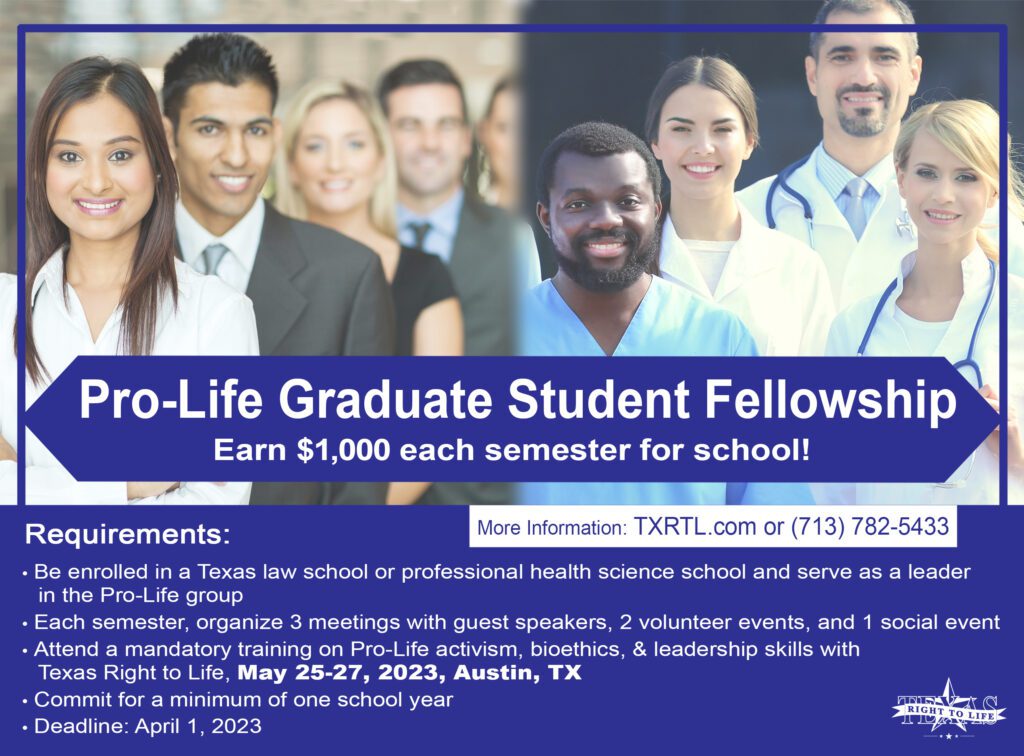 Pro-Life Healthcare and Law School Fellowship | Texas Right to Life